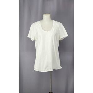 Frank & Eileen Tee Lab Shirt Womens Large White Short Sleeve Scoop Neck Tee USA